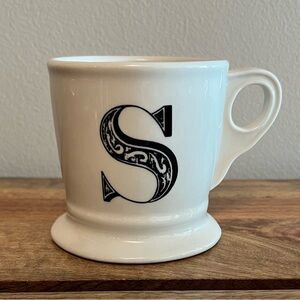 Anthropologie Initial S Alphabet coffee tea Mug